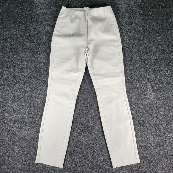 rag & bone Pants - Rag & Bone Womens White Cotton Mid Rise Zip Back Straight Leg Pants Size2(24x26)
